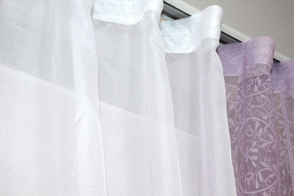 Кухонные шторки VR-Textil № 083к с подвязками сиреневый с белым 260х170 см (52-0424) Киев - изображение 4