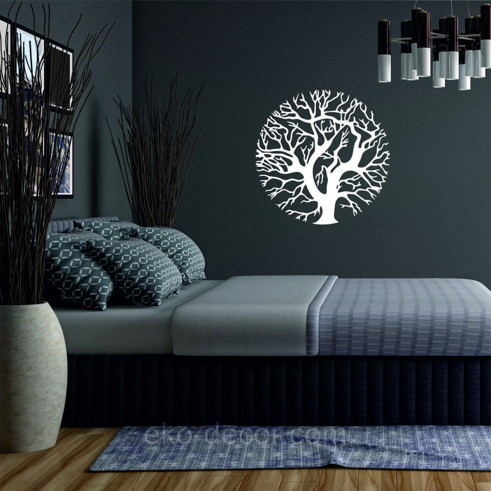 Декоративное настенное 3D Панно «Дерево в кругу» Декор на стену с объемом 70*70 см, Белый Киев - изображение 3