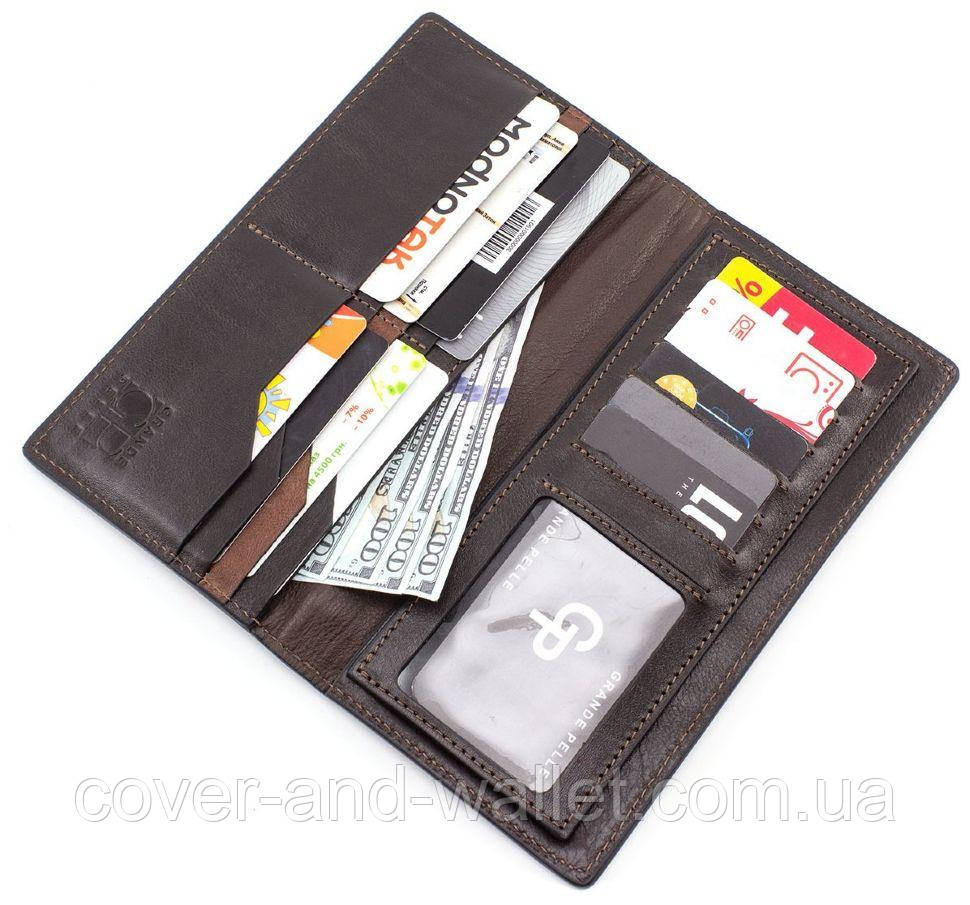 Модний шкіряний гаманець купюрник ручної роботи з італійської шкіри Grande Pelle Uccello 520610 Київ - фото 5