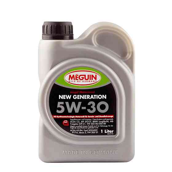 MEGUIN New Generation SAE 5W-30 1 л — високоефективна моторна олива Low-SAPS для бензинових і дизельних двигунів, DPF, VW 505.01, Ковель