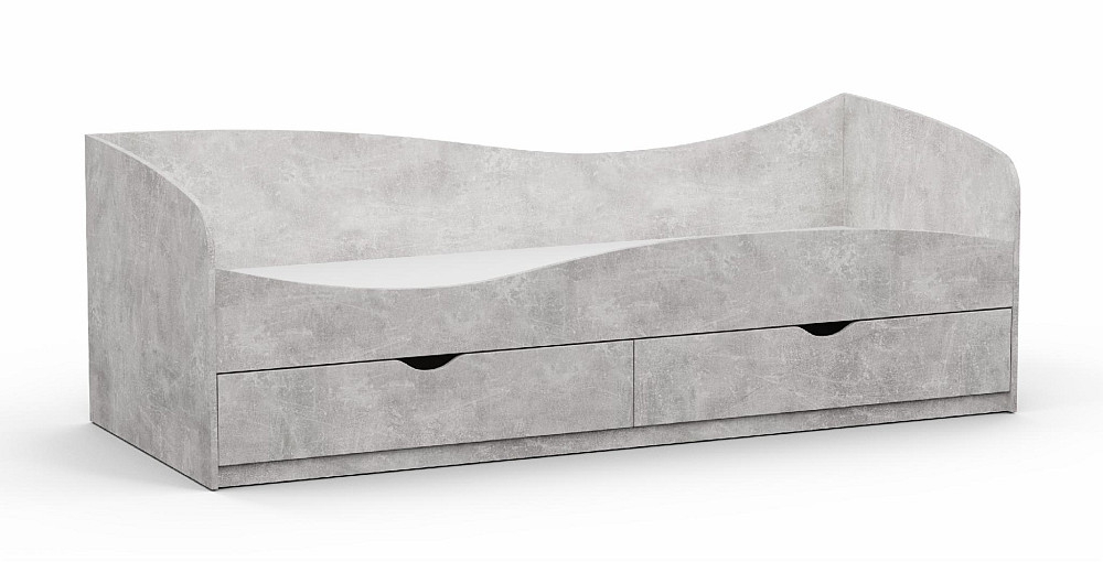 Кровать односпальная L-7, Бетон, 2030х834х680 Львов - изображение 1