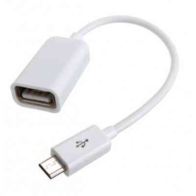 Дата кабель OTG USB 2.0 AF to Micro 5P 0.16m white Lapara (LA-UAFM-OTG white) Винница