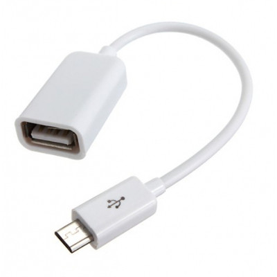 Дата кабель OTG USB 2.0 AF to Micro 5P 0.16m white Lapara (LA-UAFM-OTG white) Винница - изображение 1