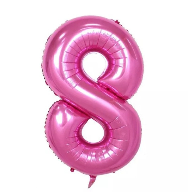 Кулька цифра 8 фольгована 32 дюйма рожевий Київ - фото 1