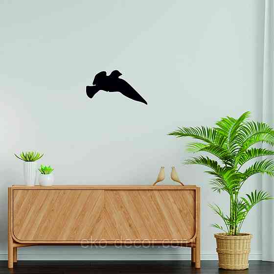 Декоративне настінне Панно «Пташка» Декор на стіну(ціна за 1шт) 30*16 см, Чорний Київ