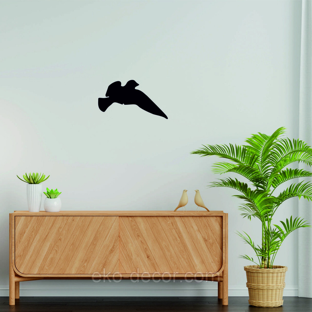 Декоративне настінне Панно «Пташка» Декор на стіну(ціна за 1шт) 30*16 см, Чорний Київ - фото 1