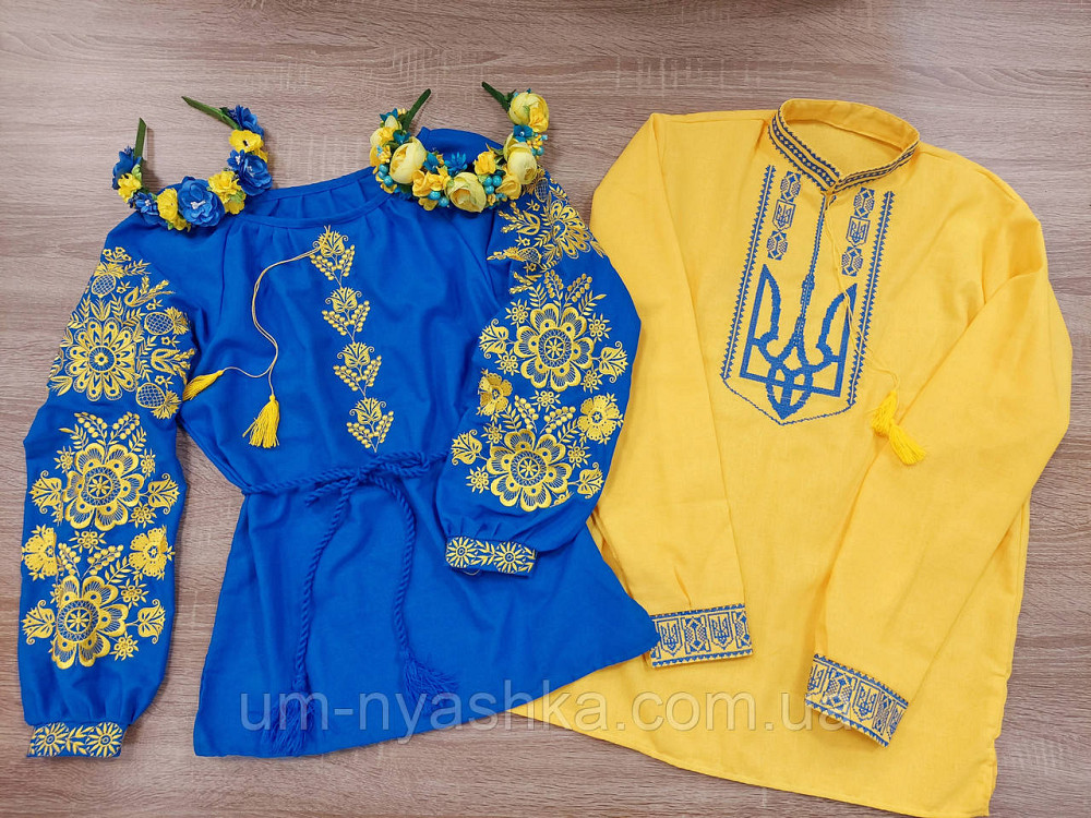 Жіноча лляна вишиванка блакитна з жовтою вишивкою Стефанія р.XS-5XL Кривий Ріг - фото 8