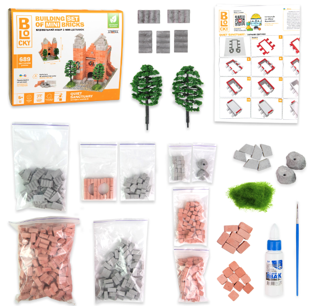 Будівельний набір для творчості з міні-цеглинок BLOCKY Затишна Святиня Strateg (31010), шт Киев - изображение 1