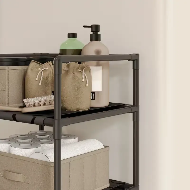 Двухуровневый органайзер для грязного белья / Корзина для белья с 2 полками 130х42х31см Коломия - фото 4