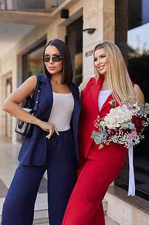 Жіночий брючний костюм з жилетом "Rakel" | Норма Червоний, 42-44 Київ