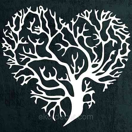 Декоративное настенное Панно «Сердце» Декор на стену 50*50 см, Белый Киев