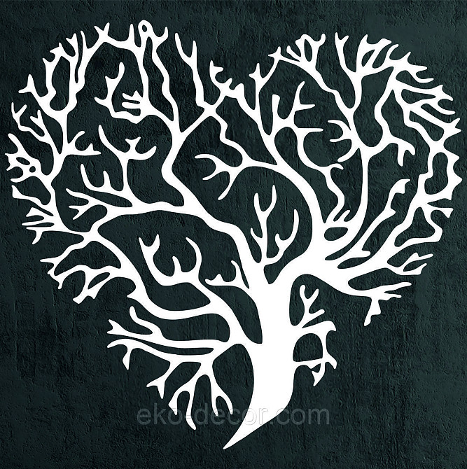 Декоративное настенное Панно «Сердце» Декор на стену 50*50 см, Белый Киев - изображение 5