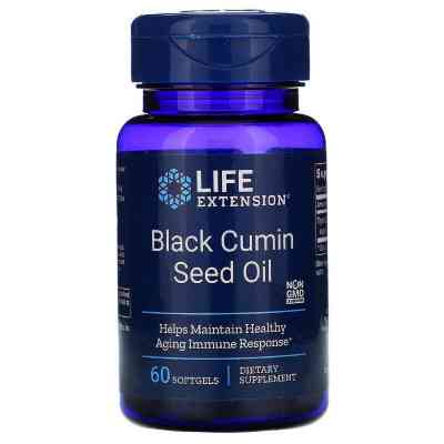 Травы Life Extension Масло семян черного тмина, Black Cumin Seed Oil, 60 капсул (LEX-17096) Винница