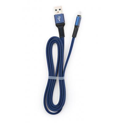 Дата кабель USB 2.0 AM to Micro 5P 1m flat nylon blue Vinga (VCPDCMFNB1B) Винница - изображение 5