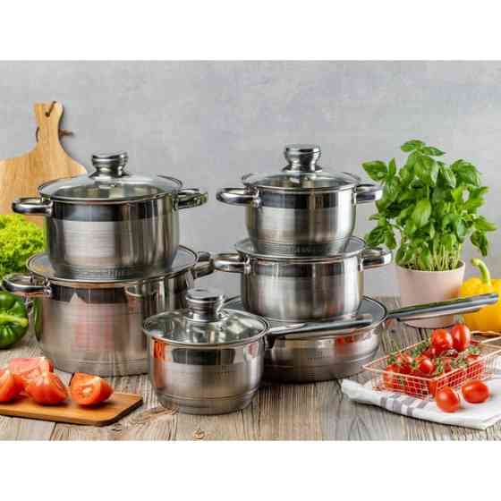 Набор посуды Edenberg EB-2001 с индукционным дном из нержавеющей стали 12 предметов ZR-57 Львов