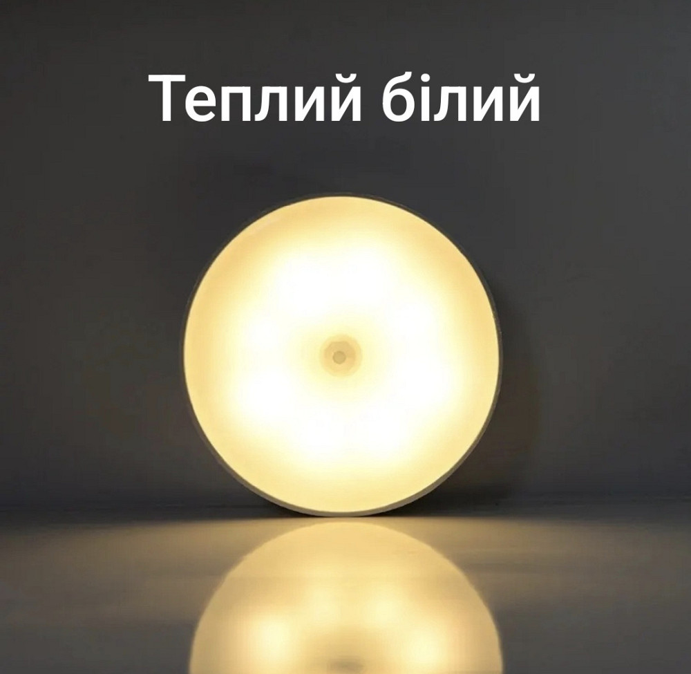 LED світильник-нічник з датчиком руху і датчиком день/ніч з кнопкою увімк./вимк. Теплий білий Сміла - фото 1