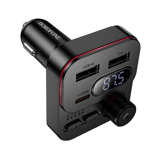 АЗП з FM-модулятором BOROFONE BC61 Ocean 45W(1A1C) car BT FM transmitter Black Одеса