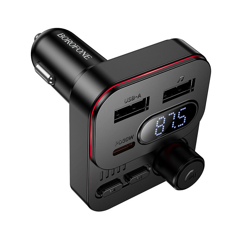 АЗП з FM-модулятором BOROFONE BC61 Ocean 45W(1A1C) car BT FM transmitter Black Одеса - фото 3