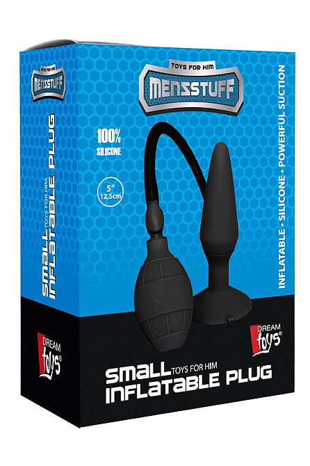 Анальний плаг розширювач із накачуванням Dream Toys Menzstuff Small Inflatable Plug чорний Sex Aura Київ - фото 1
