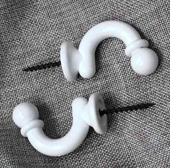 Гачки для підхватів (009кр) набір 2 шт Білий (83-013) Київ