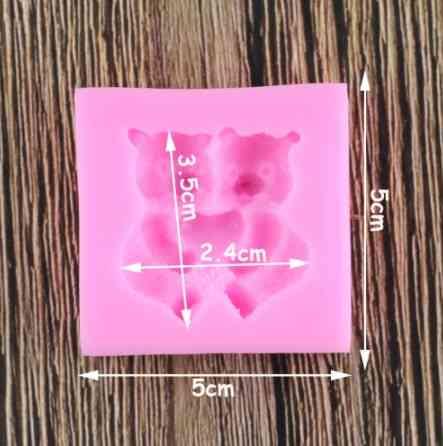 Молд силиконовый Мишки 50 на 50 мм розовый Киев