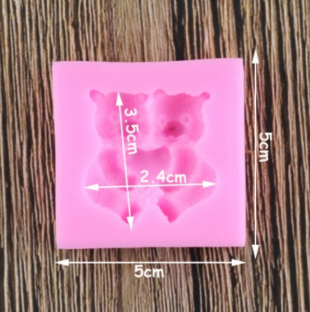 Молд силиконовый Мишки 50 на 50 мм розовый Киев - изображение 2