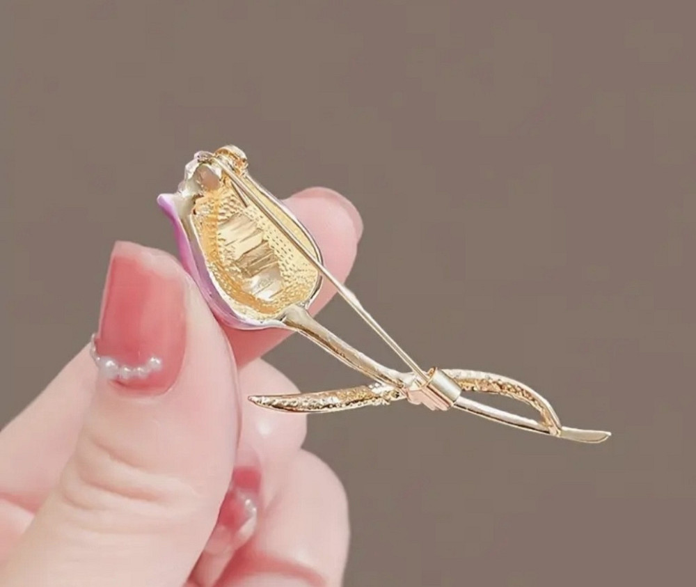 Брошка "Тюльпан" Білий Сміла - фото 5