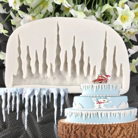 Молд новогодний Сосульки 100 на 60 мм серый Киев - изображение 1