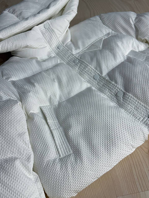 Куртка женская Lady Yep 10039 вафельная пуффер оверсайз с капюшоном белая, белый, 44 Киев - изображение 14