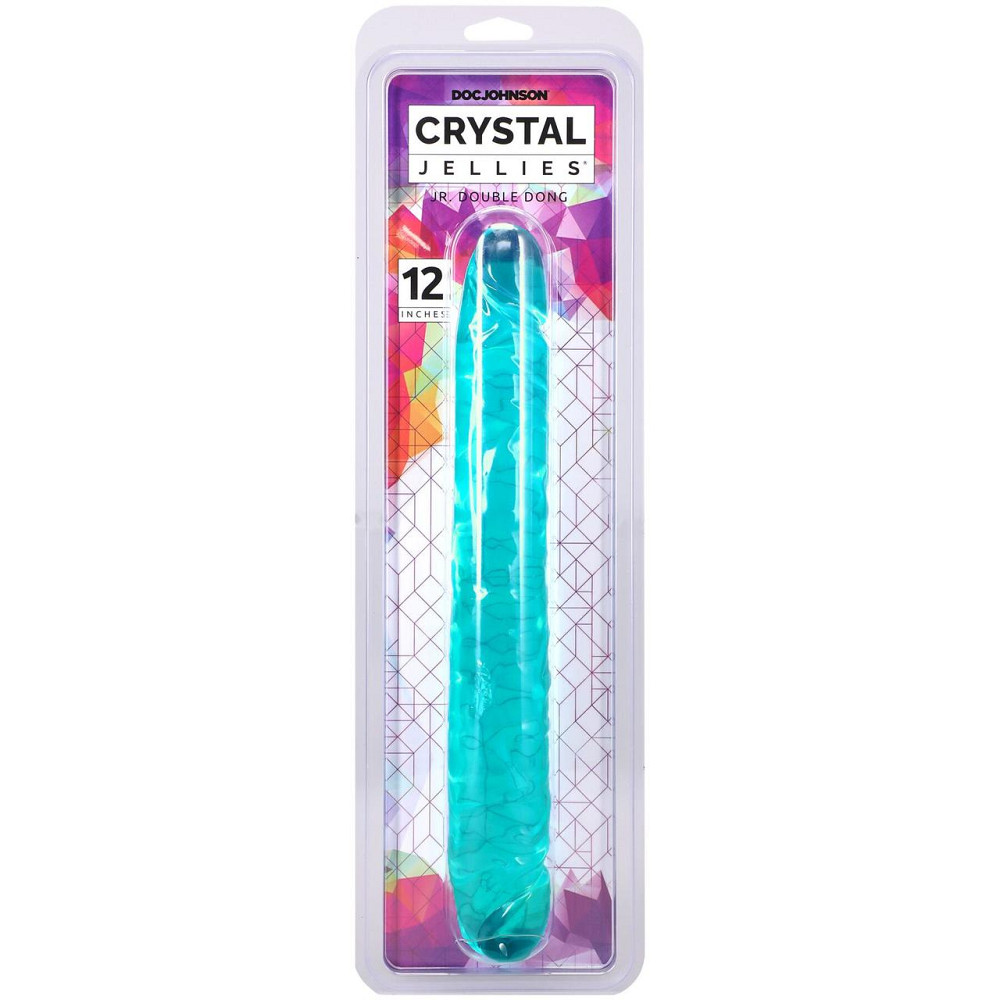 Фаллоимитатор двусторонний Doc Johnson Crystal Jellies 12