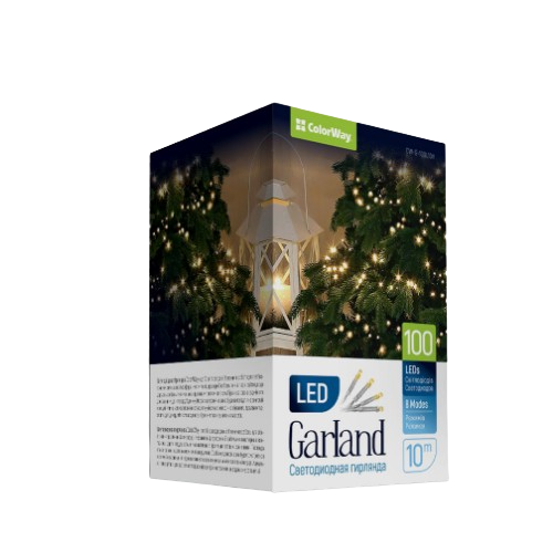 Світлодіодна гірлянда 100 Led 10м 8 режимів 220V CW-G-100L10V ColorWay Житомир - фото 4