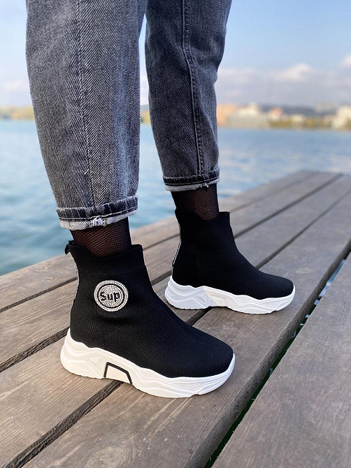 No brend Кросівки жіночі Q-7 чорні (весна-літо, сітка) (3172) Коломия - фото 3