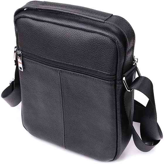 Удобная вертикальная сумка для мужчин из натуральной кожи Vintage sale_15115 Черный Киев