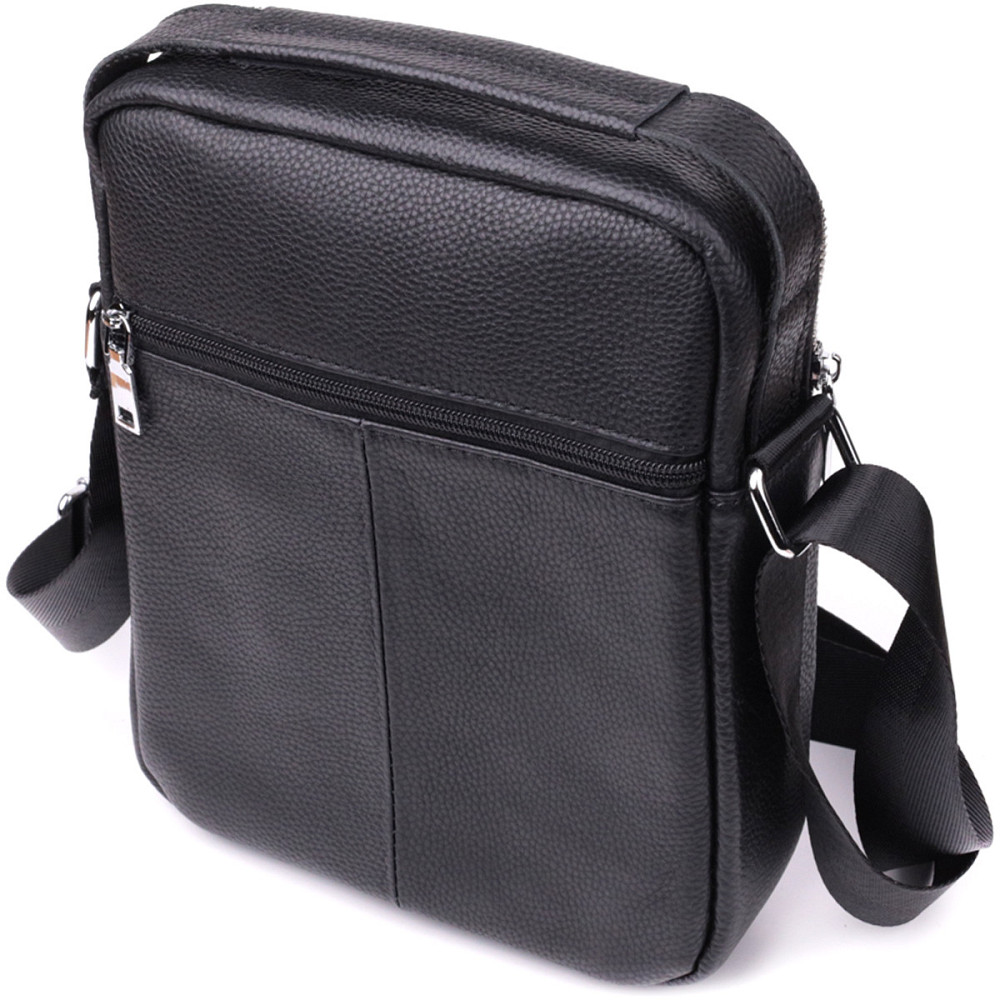 Удобная вертикальная сумка для мужчин из натуральной кожи Vintage sale_15115 Черный Киев - изображение 2