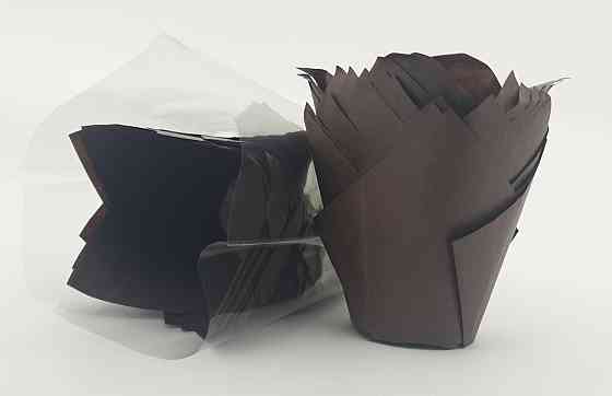 Форми паперові для кексів ТЛ-160" Тюльпан Коричневий" (50*65/90) (100 шт.) (1 уп.) Харків