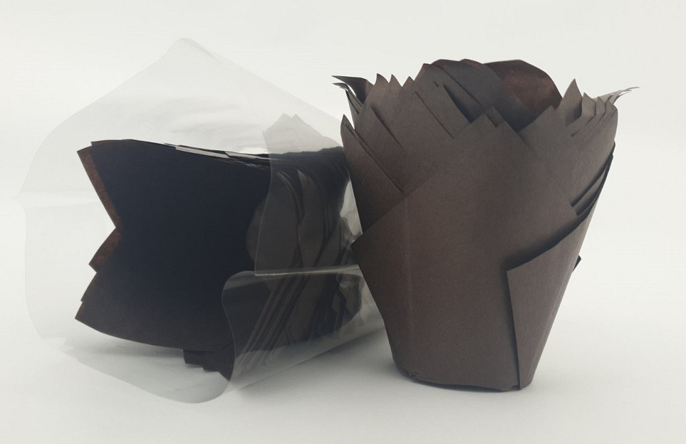 Форми паперові для кексів ТЛ-160" Тюльпан Коричневий" (50*65/90) (100 шт.) (1 уп.) Харків - фото 3