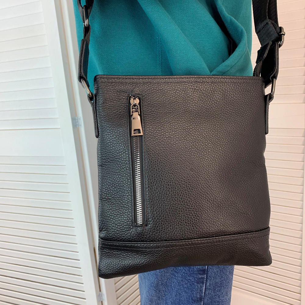 Сумка мужская наплечная стильная повседневная через барсетка, чернаяMasterSem Киев - изображение 10