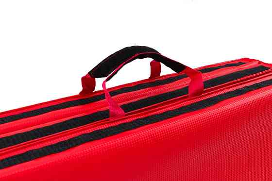 Гімнастичний жорсткий мат Hop-Sport 5 см складний для тренувань занять спортом вдома та в залі гімнастики фітнесу червоний Київ