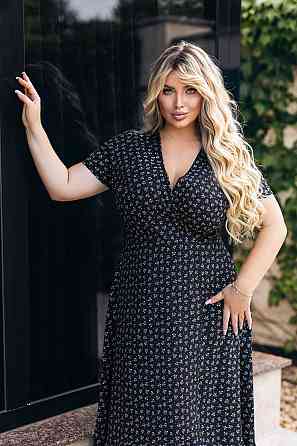 Длинное летнее платье в цветочный принт Bestie 48, Черный Киев