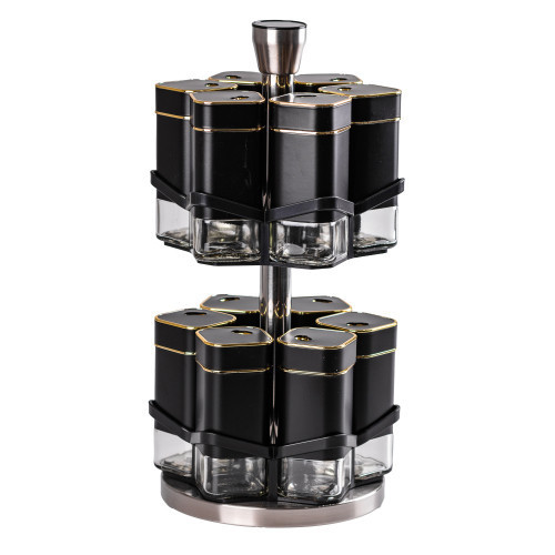 Набір для спецій карусель на підставці 12 баночок по 120 мл HP531T1026HJ Київ - фото 1