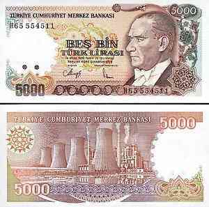 Туреччина/Turkey 5000 Lira (1990) P198 UNC Полтава