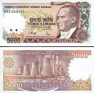 Туреччина/Turkey 5000 Lira (1990) P198 UNC Полтава - фото 1
