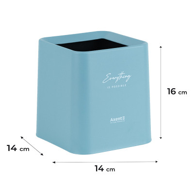 Корзина для бумаг Axent Настольный мусорный контейнер, квадратный, голубой (2132-07-A) Винница - изображение 3