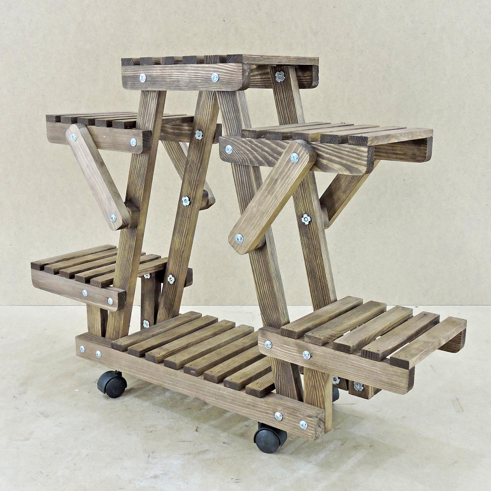 Підставка для квітів "Тулуза" капучино на коліщатках Миколаїв - фото 1