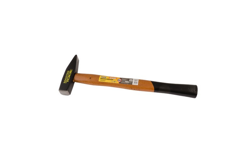 Молоток слесарный MASTERTOOL 300 г HRC 56 ручка из дерева с полимерной защитой 300 мм 02-0203 Ровно - изображение 1