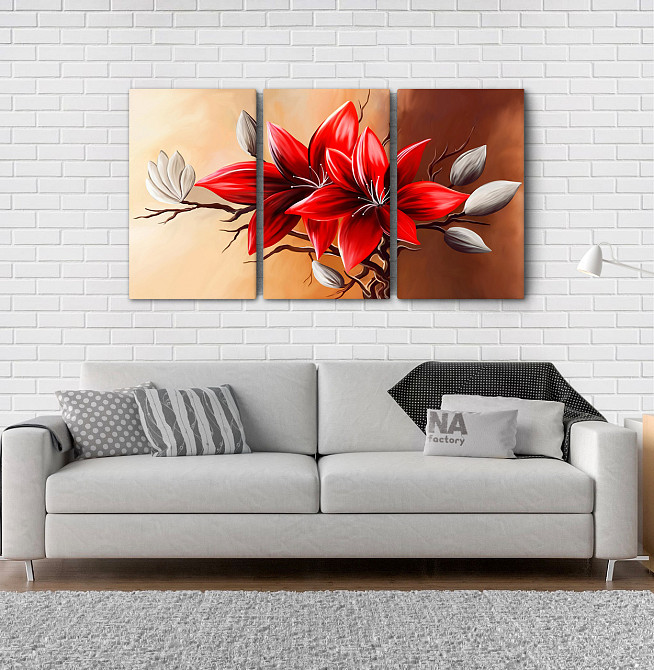 Модульна картина Абстракція Квіти Аrt-154_3А Київ - фото 2