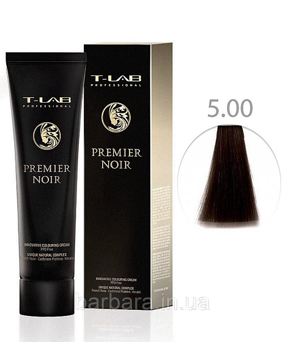 Крем-фарба для волосся T-LAB Professional Premier Noir Colouring Cream 5.00 глубокий натуральный светлый шатен Київ - фото 1