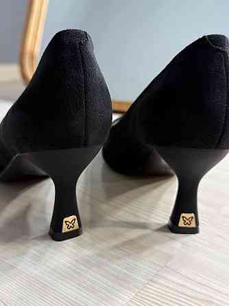 Туфли женские Meideli 6605-11 лодочки на каблуке экозамш черные, 39, 24,5 см Киев