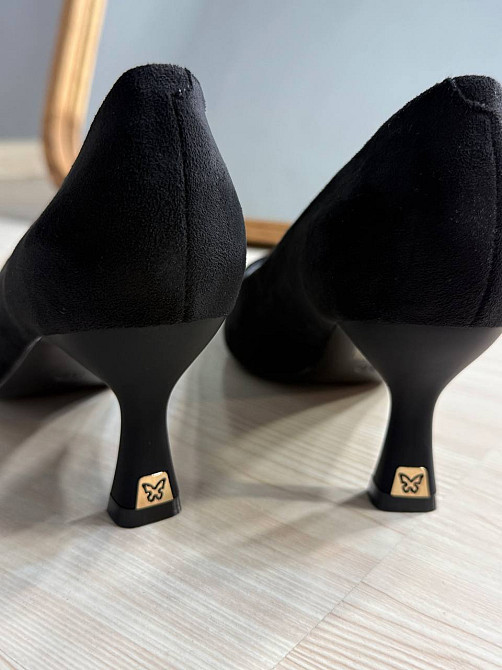 Туфлі жіночі Meideli 6605-11 човники на підборах екозамша чорні, 39, 24,5 см Київ - фото 2