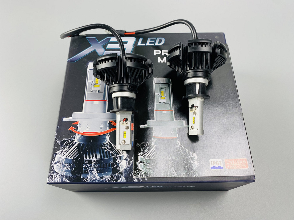 X3 Лампа світлодіодна цоколь H1 (к-кт 2 шт) 12/24V, 50W, 4000Lm + вентилятор (авиац. алюмін. профілю.) Мукачево - фото 8